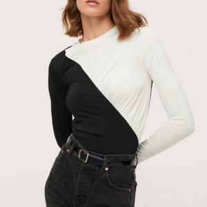 Mango Long Sleeve Ruched Top S